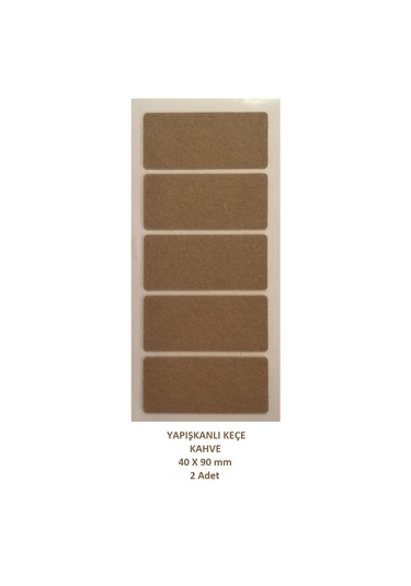 Zemin Koruyucu 40 X 90 Mm Kahve Keçe, Ses Ve Çizik Önleyici Kahve Mobilya Keçesi 2 Adet Kahve