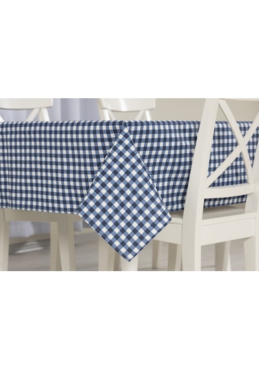 Ekose Masa Örtüsü Lacivert