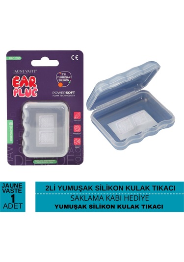 Jaune Vaste 2li Yumuşak Silikon Kulak Tıkacı Saklama Kabı Hediye