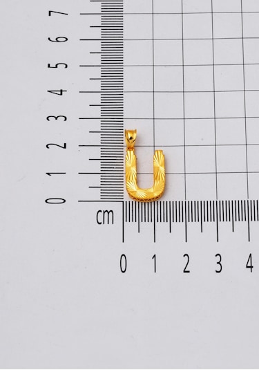 Bilezikci Ü Harfi Zincirsiz 22 Ayar Altın Kolye