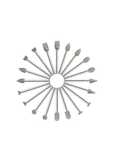 Pazly Ve Uçlu Taş Seti Şaftlı Metal İşleme Geeroyoo Elmas Döner Alet 3mm 20 Adet - Mz