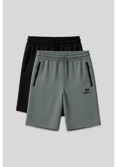 Tommy Life Standart Kalıp 2li Paket Siyah-çağla Erkek Şort - 81136 Siyah - Yeşil