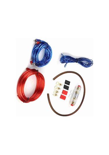 Yaleker Oto Ses Güçlendirici Bağlantı Seti - 60a Sigorta Fisi, Yüksek Kaliteli Bakır Telliler, Düşük Sinyal Kaybı, Rca Ses Kablosu Dahil