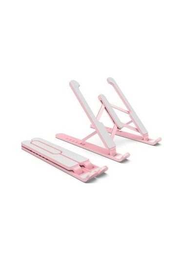 Fastbuy 17 İnç Altı Laptop Tabletler İçin Yükseklik Ayarlanabilir 7 Seviye Katlanabilir Soğutucu Stand Abs+alloy - Pembe