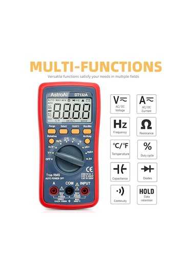 Astroai Dijital Multimetre 4000 Counts Test Cihazi Dt132a