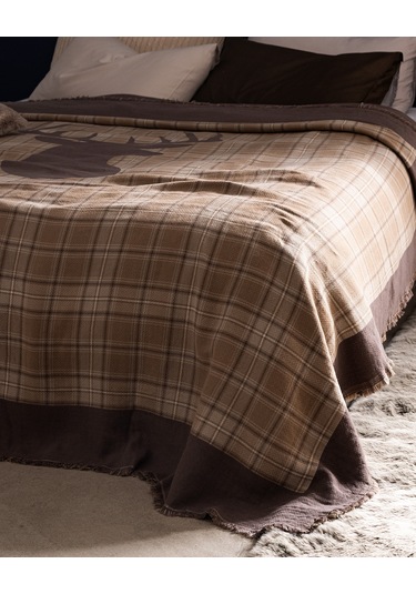 Madame Coco Valensole King Size %100 Pamuk Yatak Örtüsü - Bej Ekru