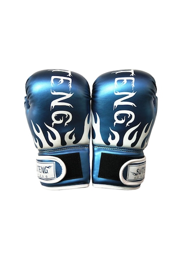 Moveevo 8-14 Yaş Çocuklar İçin Mavi Perakende Boks Eldiveni - Kaliteli Pu Deri, Şok Emici Dolgulu, Parmak Ve Dirsek Koruması Mavi