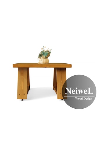 Neiwel Neoz Doğal Ahşap Sehpa-50-50 Açık Ceviz