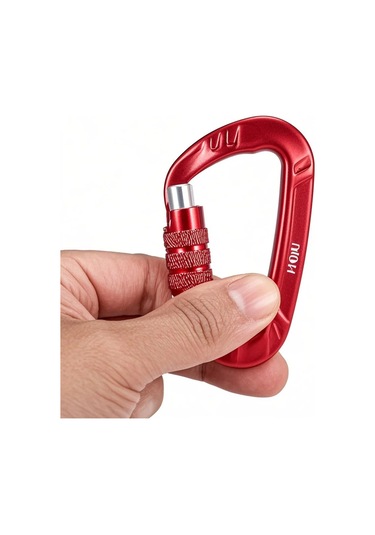 Maiyame 7075 Alüminyum 12kn Dayanıklı D-karabiner, Tırmanma İçin 2 Adet Set, Kırmızı Çok Renkli