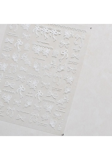 Flybuy 1 Adet 5d Japon Mini Yay Nail Art Etiketler Kawaii Moda Siyah Beyaz To4765