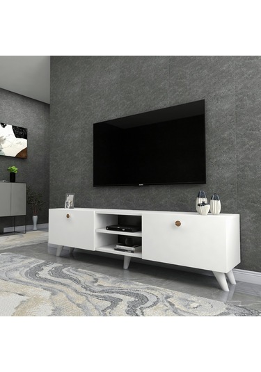 Dekorosso Veco Tv Ünitesi Ayaklı Beyaz