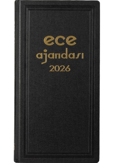 Ece Ajandası Asya 2026 - 17x33 Klasik Ciltli Ticari Ajanda - Kasa Ajandası Siyah