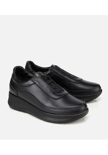 Hotiç Kadın Deri Siyah Lastik Detaylı Dolgu Topuklu Günlük Loafer 01ayh314480a100 01ayh314480a100 Siyah