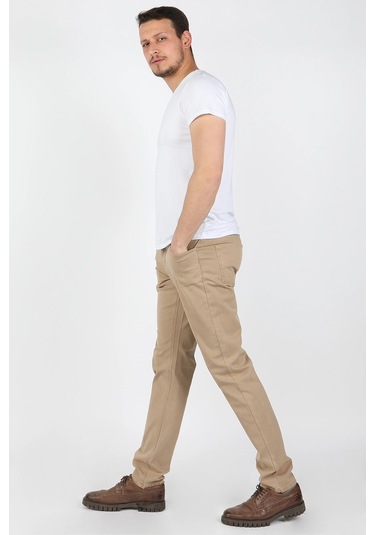 Erkek 5 Cep Gabardin Pantolon Bej