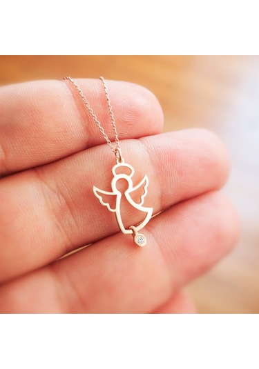 Rose Altın Pırlantalı Melek Kolye As86Pkl Altınsepeti