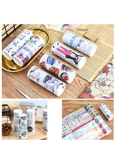 Pazly Sevimli 100mm Washi Bant - Dıy El Sanatları, Albüm, Ajanda Dekorasyon Maskeleme Bandı