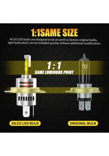 Challenger Aıleo H4 Led Far 100w 22000lm 360 Derece 4 Yönlü Canbus Dayanıklı Ampul
