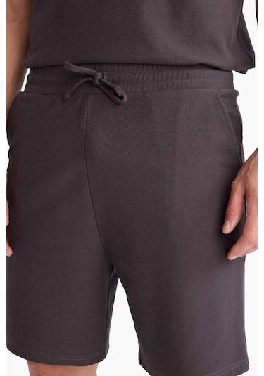 DeFacto %100 Pamuk Relax Fit Twill Dokulu Cepli Şort E2590AX25SMAR223