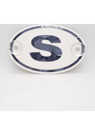 S Harfi Vantuzlu Oval Dekor Pleksi Plaka Özel Aynalı Yazı