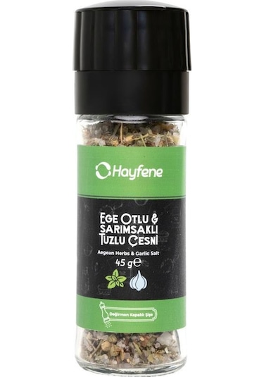 Hayfene Ege Otlu Sarımsaklı Tuzlu Çeşni Değirmen Kapaklı 45 G