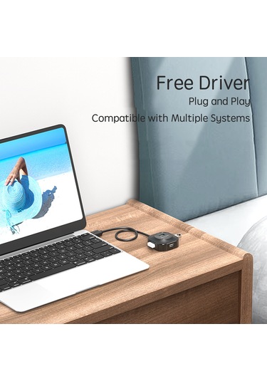Springsun Dizüstü Bilgisayar İçin Usb Şarj Portlu Yüksek Hızlı 4 Portlu Usb2.0 Hub Çoklu Arayüzlü Hub Genişletici Konsantratörü