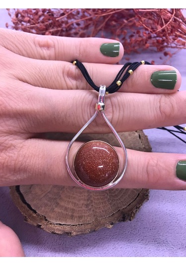 Yıldız Taşı Gümüş Kolye 925 Ayar Doğal Taş El İşi