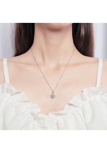 Pembe Bague Ringen 1 Ct Mozanit Kolye Kolye Kadınlar Için En Kaliteli 100% 925 Ayar Gümüş Düğün Parti Gelin Güzel Takı