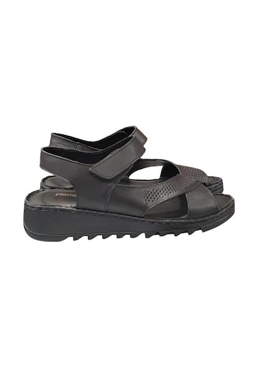 Pierre Cardin Deri Cırtlı Anatomik Bayan Sandalet Ayakkabı 001