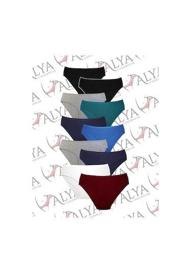 Alya Underwear Kadın Külot Basic Slip Renkli Pamuklu Iç Çamaşırı 10'lu Paket Multicolor-x32 Multicolor - X39
