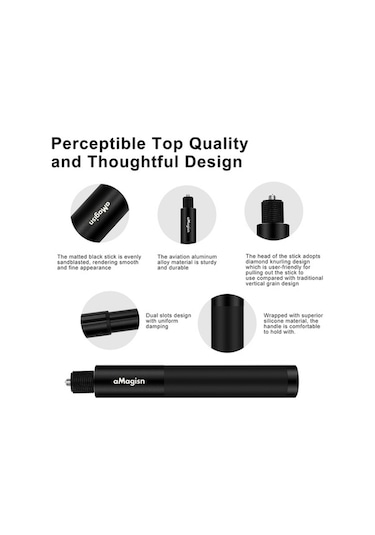 Tongxida Amagisn 70cm Dijital Çekmeli Selfie Çubuğu Spor Kamera Aksesuarları, Çubuk + 1/4 Dönüş 3 Çene + Vida + Telefon Klipsi