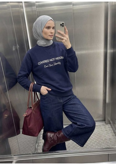Mayovera Tesettür Eşofman Üstü - Not Hidden Lacivert