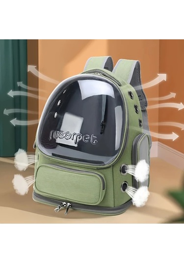 Elmpaly Gri Şeffaf Kedi Sırt Çantası, Küçük Köpekler İçin Seyahat Sırt Çantası, Nefes Alabilen Kedi Taşıma Çantası