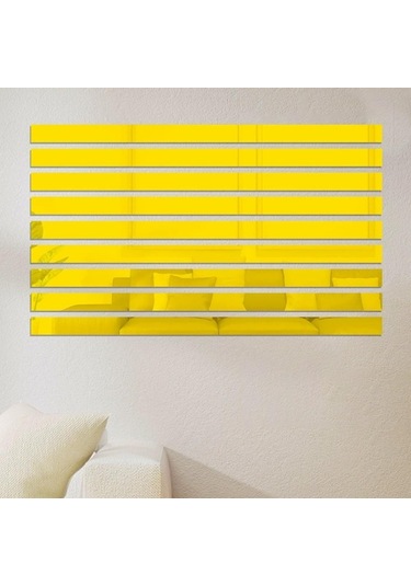 20 Adet Kendinden Yapışkanlı Çıkarılabilir Ayna Duvar Çıkartmaları Çizgili Tasarım Sanat Fayans Çıkartması Kendin Yap Akrilik Ayna Duvar Çıkartmaları Ve Ev Dekorasyonu İçin Duvar Resimleri Altın