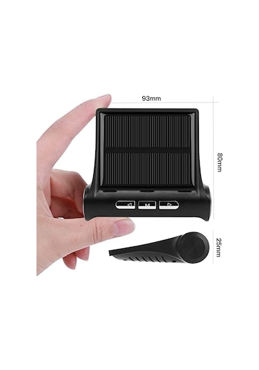 Ximistore9 Araç Güneş Enerjili Saat - Zaman, Tarih, Sıcaklık Ölçer - 3 Seviye Parlaklık Ayarlı - Usb Ve Güneş Şarjlı - Kolay Kurulum C01