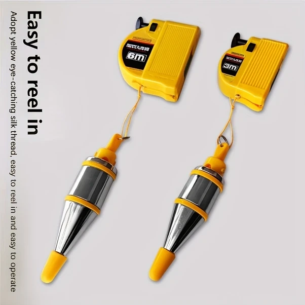 Willowhaven 1 Adet 236.22 İnç Manyetik Şakül Çekici Otomatik Sarılır İnşaat Şakülü