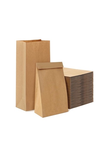 50 Adet Küçük Kahverengi Kağıt Torba, 9 X 5,5 X 17 Cm, Kraft Kağıt Hediye Torbaları, El İşi Çantalar, Advent Takvimi