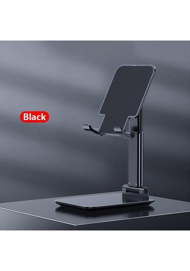 Siyah Vaorlo Taşınabilir Katlanabilir Telefon Tutucu Kaymaz Standı İphone 11 12pro Katlama Masa Tutucu Ipad Xiaomi Huawei Samsung Uyumlu Tablet