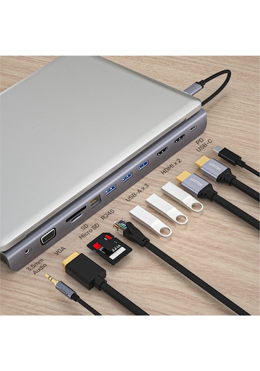 Unıtek Usb-c 11in1 Unıversal Dockıng Statıon Mst Destekli D1022b
