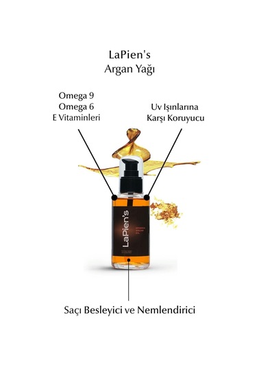 Lapien's Yıpranmış Kuru Saçlara Özel Yoğun Besleyici Argan Bakım Yağı 100 ML