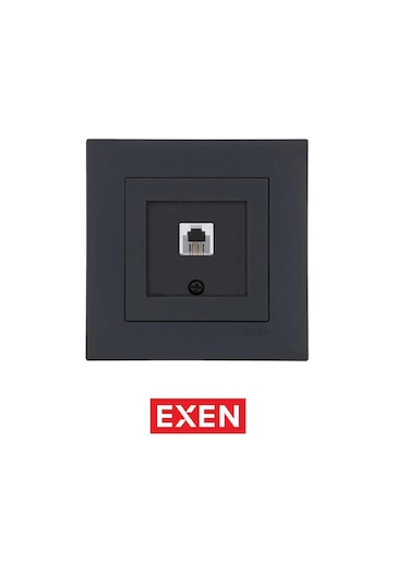 Exen Füme Nümeris Telefon Prizi 623k Kablolu Mekanizma Çerçeve