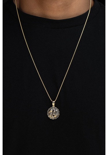 Uşaklıhafız 14 Ayar Altın Ejderha Figürlü Erkek Kolye