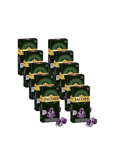 Jacobs Lungo Intenso 8 Nespresso Uyumlu Kapsül Kahve 10 x 10'lu