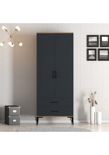 Variant Kumsal 2 Kapılı T Gardrop - Ceviz / Antrasit