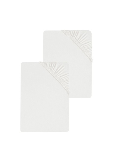 2 Adet Düz Pamuklu Tek Kişilik 80 X 200 X 30 Cm Lastikli Penye Çarşaf Beyaz