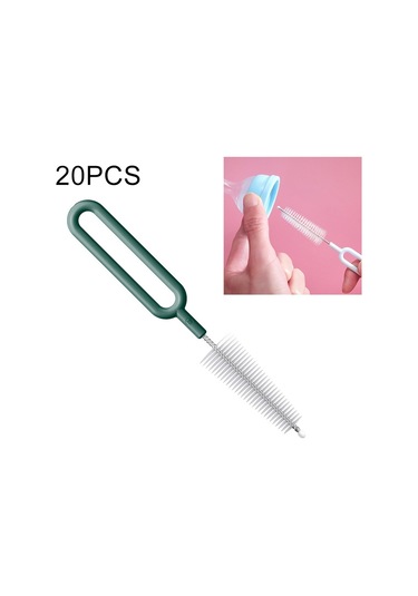 Sones 20 Adet Naylon Biberon Temizleme Fırçası Döner Çaydanlık Fırçası Gece Yarısı Yeşili