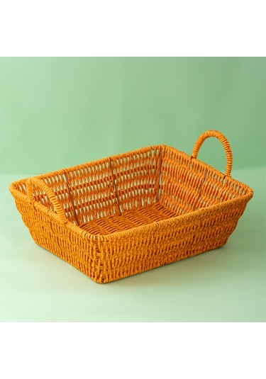 Porsima 301a 3lü Düzenleyici Dikdörtgen Hasır Sepet Seti Ekmeklik