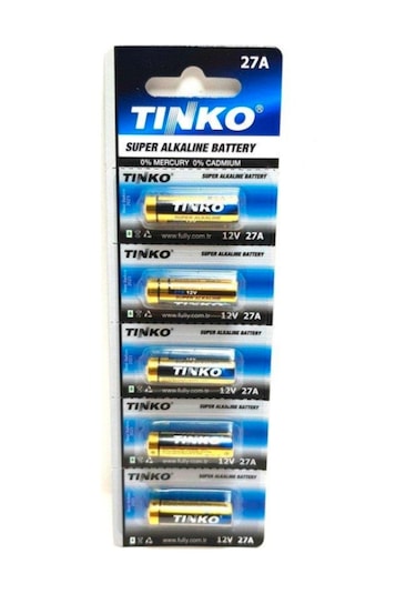 Tinko 27A 12V Alkalin Alarm Pili 5'li