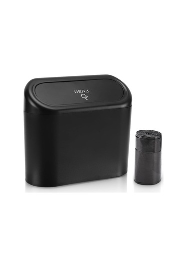 Kapaklı Araba Çöp Kutusu, Plastik Çöp Torbalı Mini Otomatik Çöp Kutusu Çöp Düzenleyici, Araç, Ev, Ofis İçin Araba Çöp Konteyneri