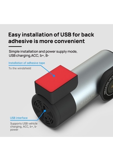 Novahub Araba Dvr Dash Kamera 150 Geniş Açı, Dahili Wıfı, Gps, Gece Görüş, Döngü Kaydı, Sesli Hatırlatma