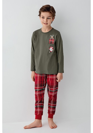 Arnetta Erkek Çocuk Yeşil Pijama Takımı Ar3513-c-v1
